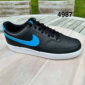 Nike Court Vision Low NN Mens 9 Black Laser Blue Sneakers New